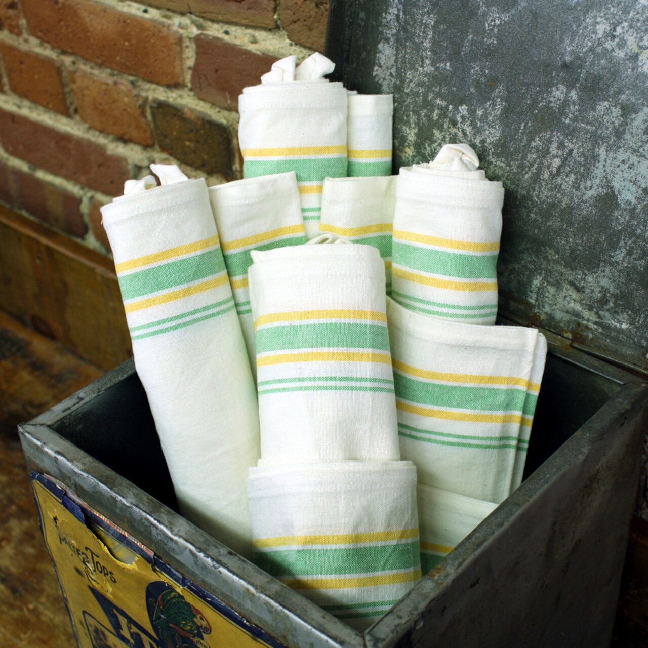 Aunt Martha's Stitch 'em Up Striped Tea Towels in Various Colors (package of 3 towels)